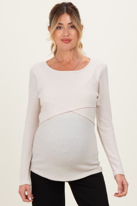 Ribbed Crossover Nursing Top