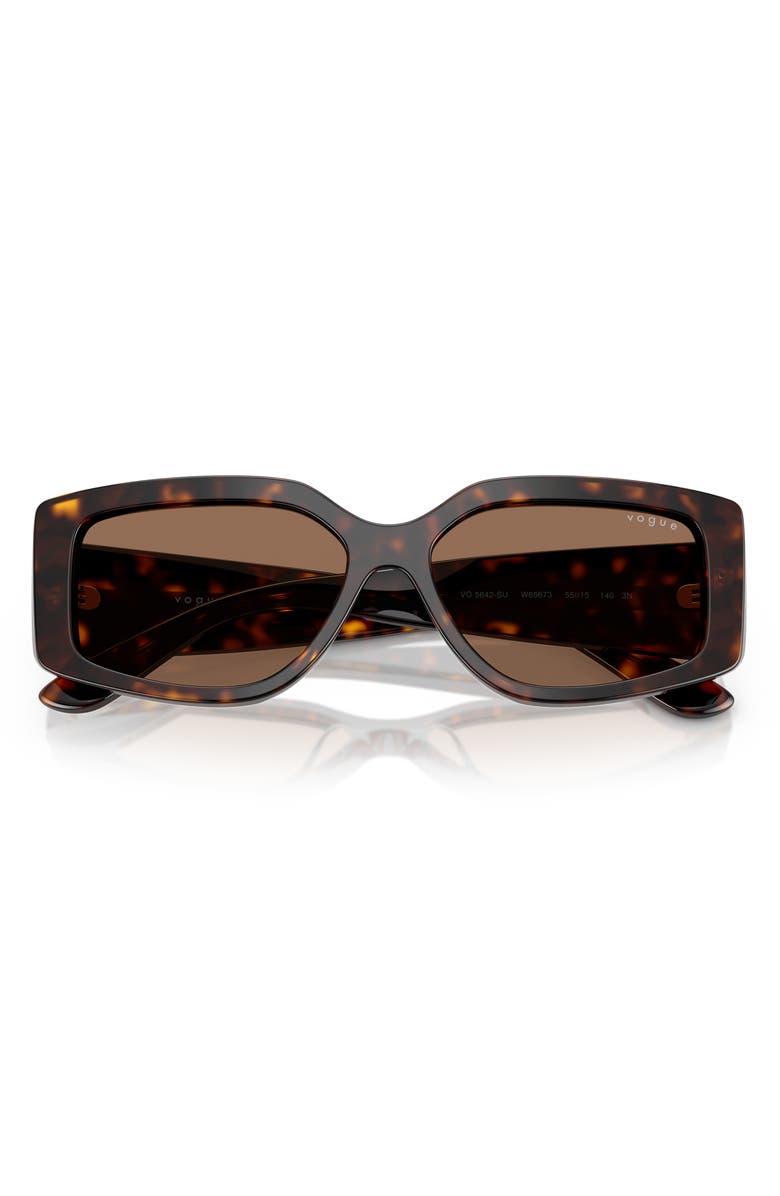 VOGUE 55mm Rectangular Sunglasses, Alternate, color, Dark Havana