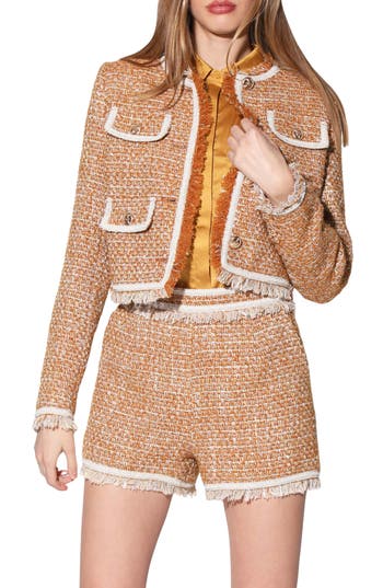 Walter Baker Leondra Cozy Fit Jacket In Honey Tweed