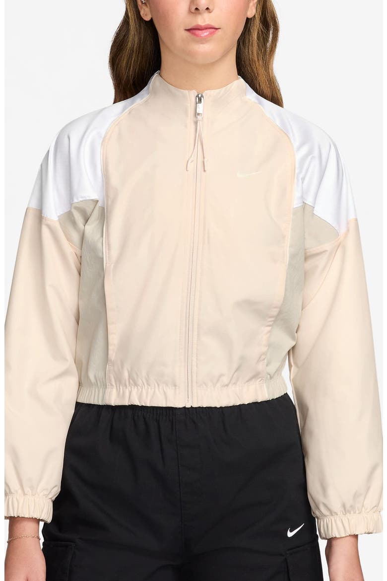 Sportswear Shrunken Water Repellent Track Jacket, Main, color, 103 CHALK/SAIL