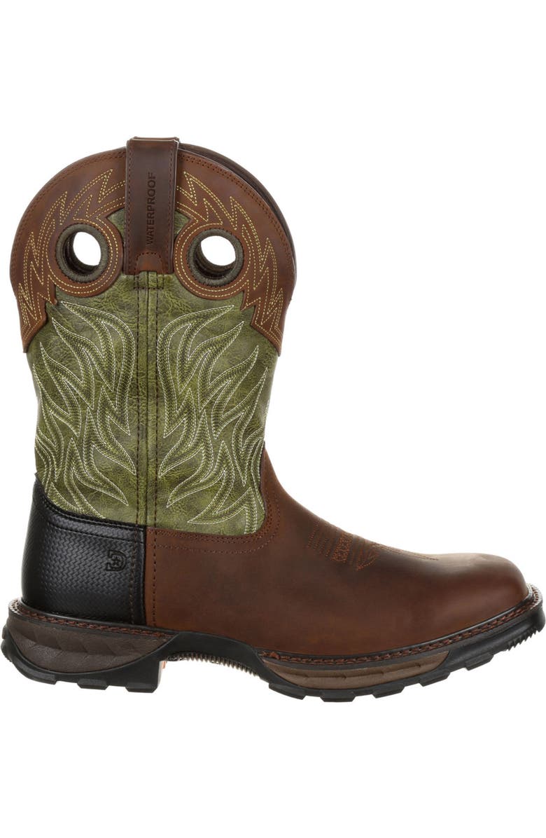 DURANGO Western Work Boot, Main, color, Oiled Brown And Forest Green