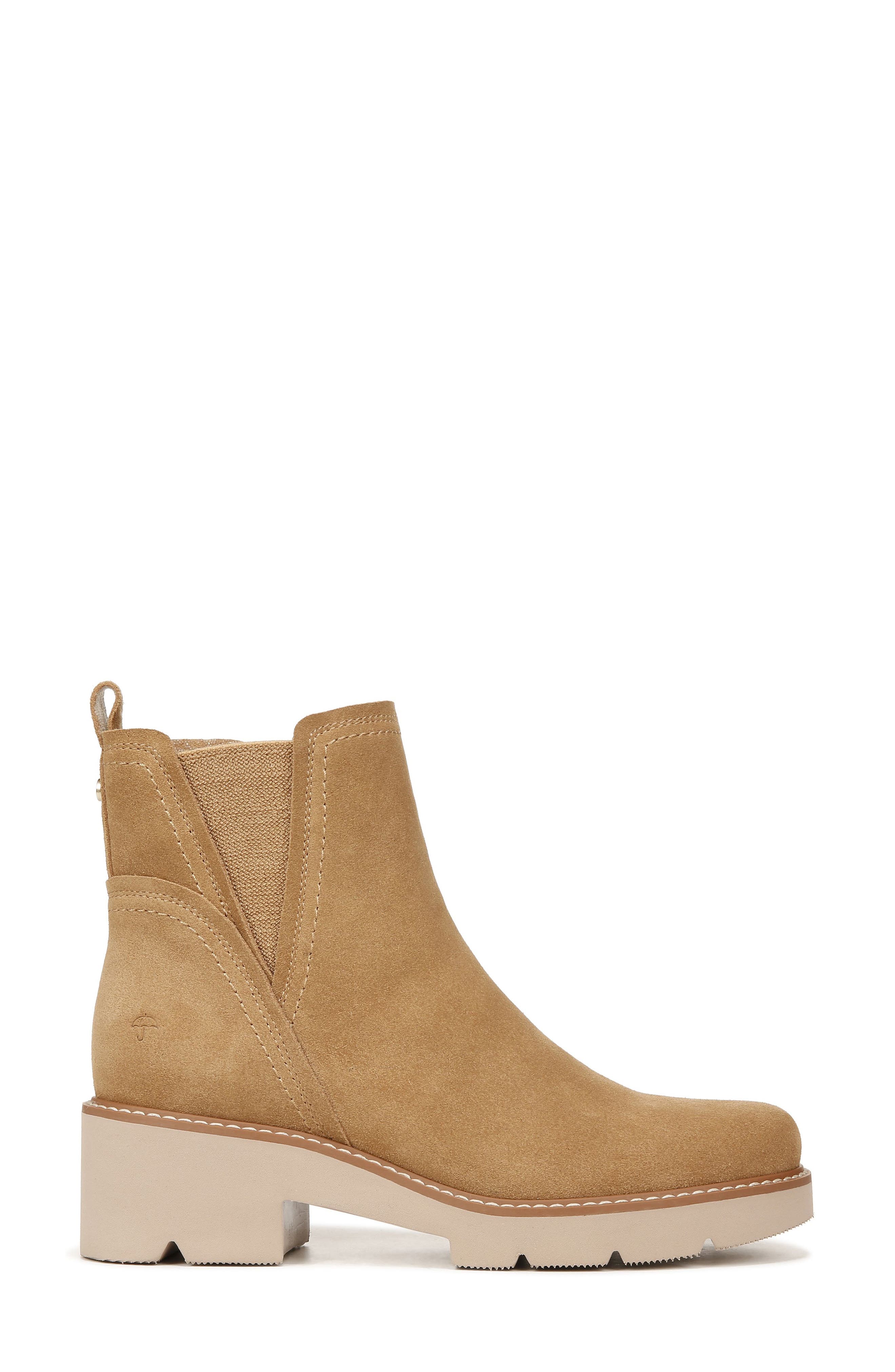 Darry Water Repellent Platform Bootie, Alternate, color, CARAMEL BROWN SUEDE