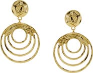 OLIVIA WELLES Hammered Circle Drop Earrings
