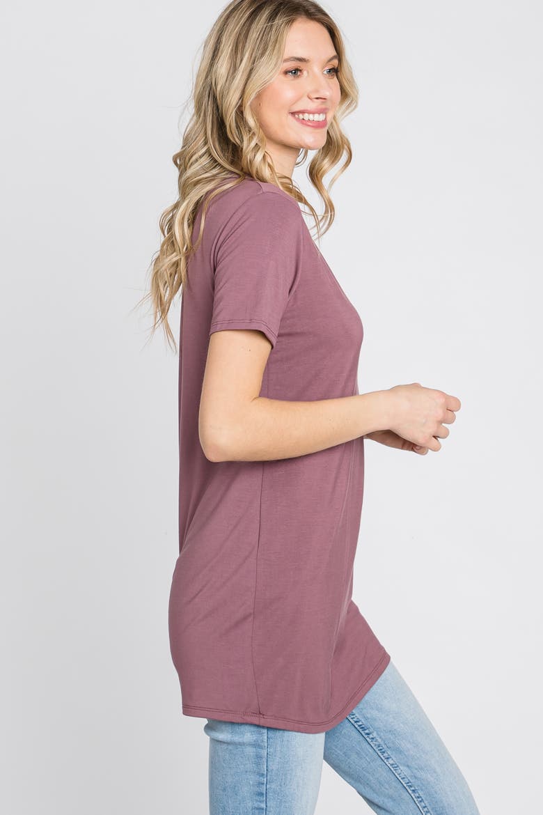 Basic Short Sleeve Top, Alternate, color, Mauve