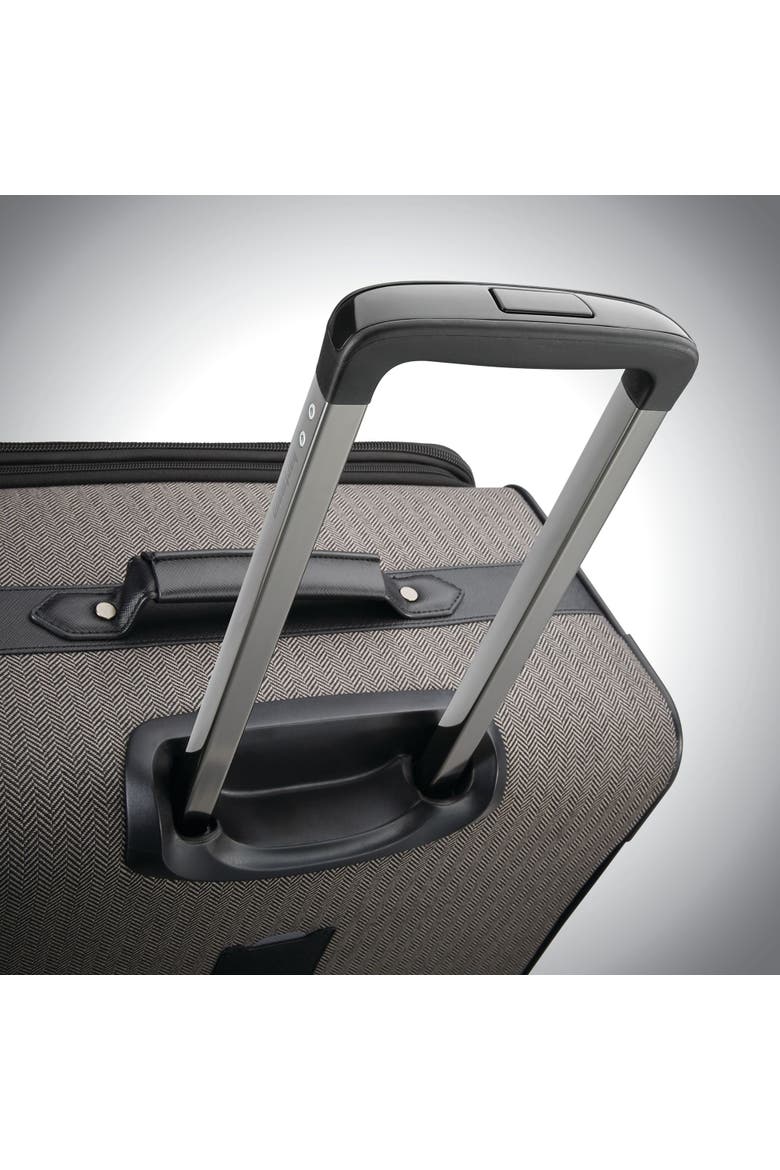 Herringbone Deluxe Extended Journey Expandable 29" Large Checked Spinner Luggage, Alternate, color, Black Herringbone