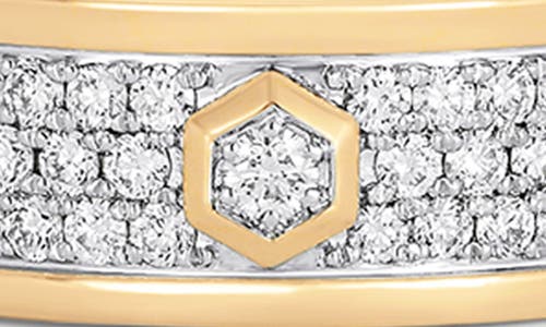 Sara Weinstock Honey Comb Hexagon Pavé Diamond Ring In Yellow Gold/diamond