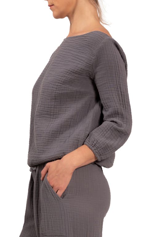 Everyday Ritual Penny Off The Shoulder Lounge Top In Slate