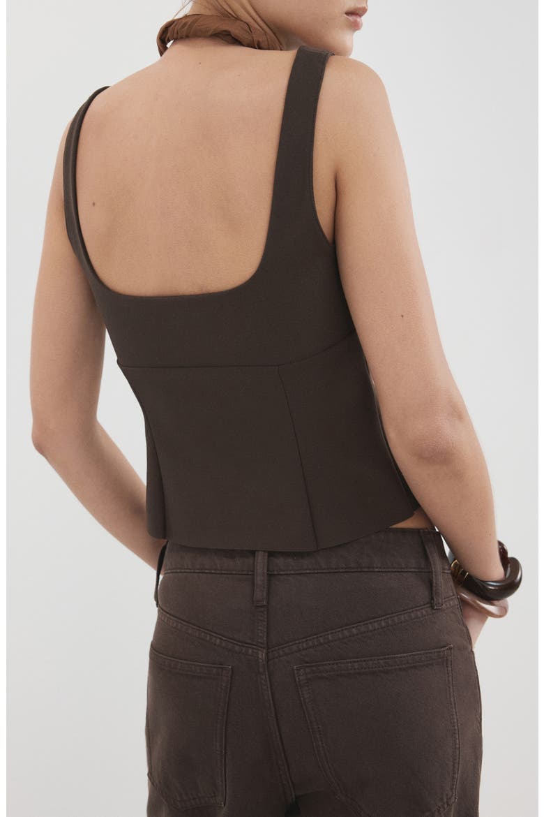 Square Neck Crop Top, Alternate, color, BROWN