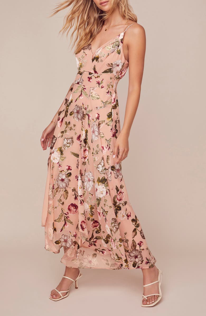 ASTR the Label Floral Print Sleeveless Maxi Dress, Alternate, color, 