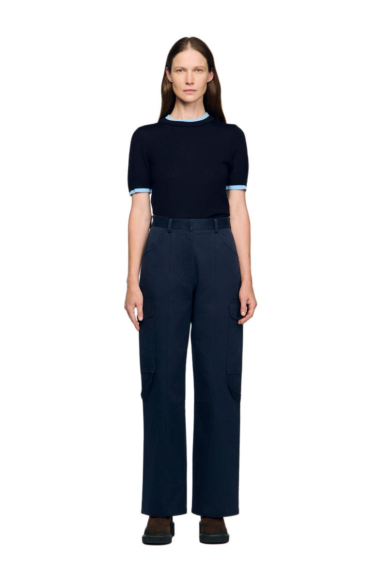 SANDRO Cargo trousers, Alternate, color, Navy Blue