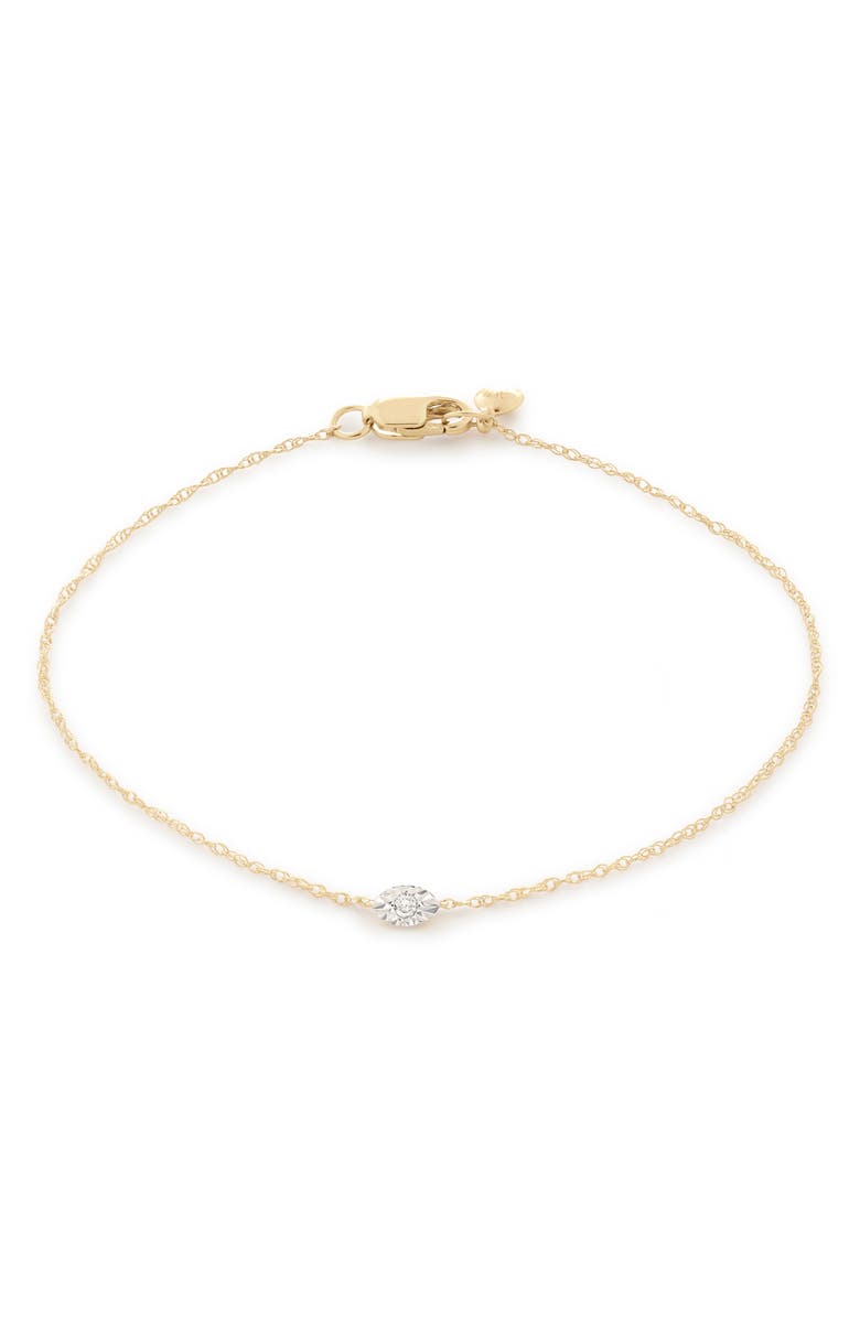 Monica Vinader 14K Gold Marquise Diamond Solitaire Bracelet, Main, color, 
