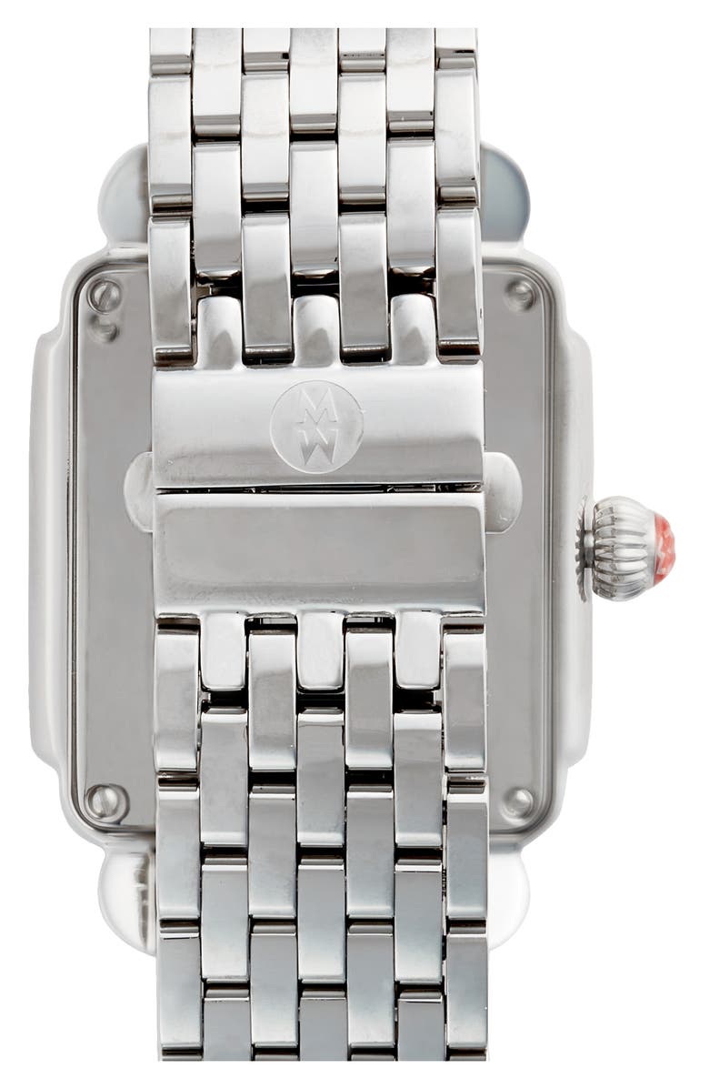 MICHELE Deco Mid Diamond Bracelet Watch, 29mm, Alternate, color, Stainless
