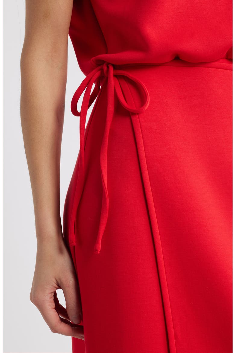 AirEssentials Tie Waist Midi Dress, Alternate, color, SPANX RED