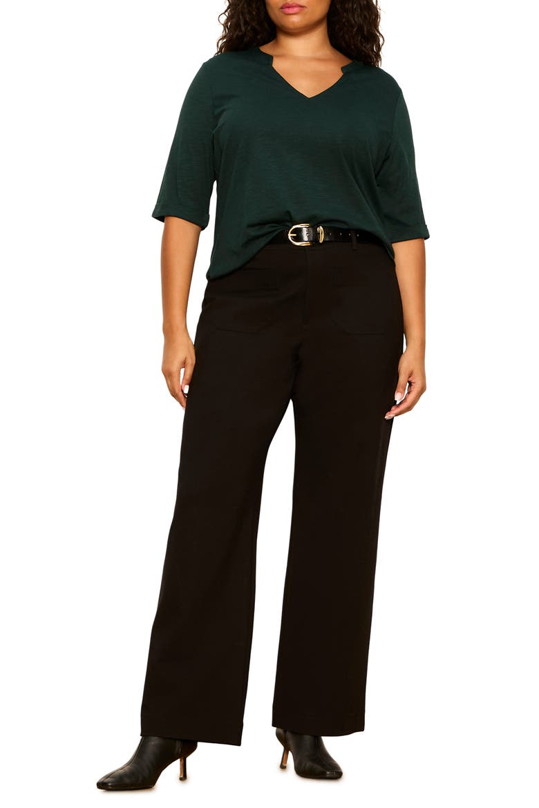 Marine Ponte Straight Leg Pants, Alternate, color, BLACK