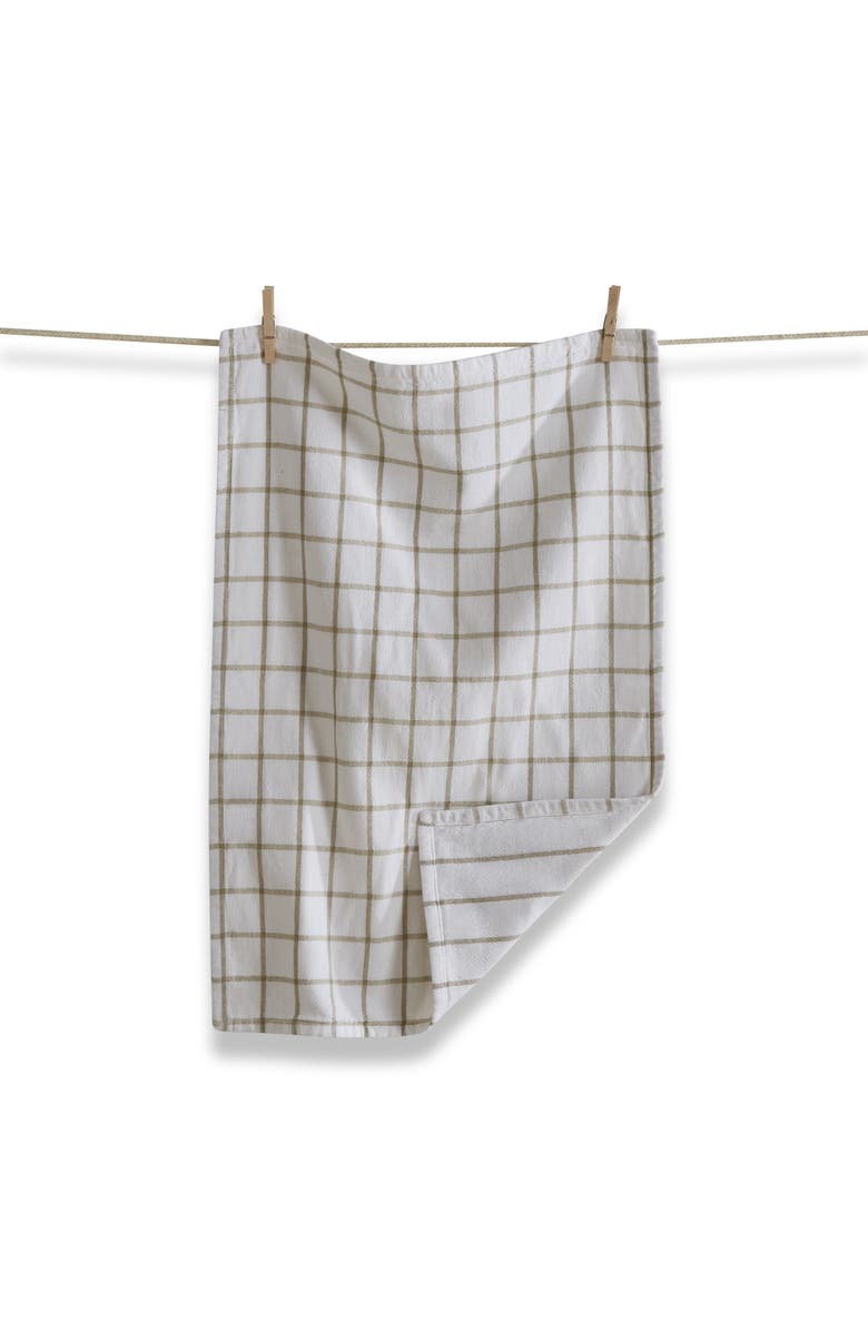 tag Classic Reversible Windowpane Cotton Dishtowel Machine Washable, Main, color, White