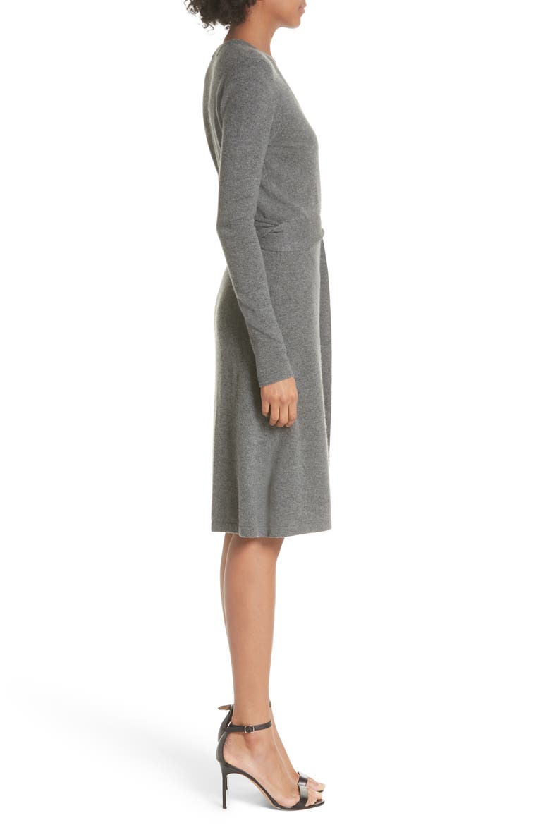Diane Von Furstenberg Linda Cashmere Wrap Dress, Alternate, color, CHARCOAL MELANGE
