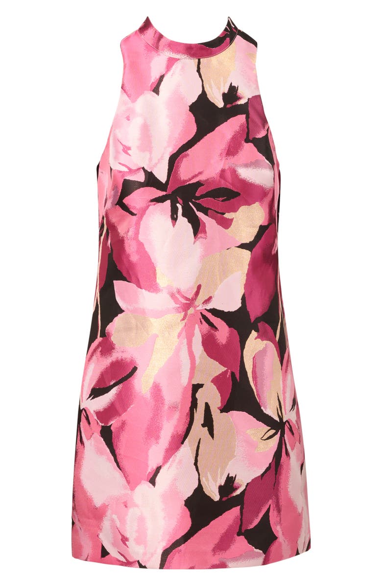 Adrianna Papell Metallic Floral Sleeveless Minidress, Alternate, color, Pink Multi