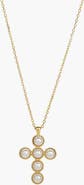 Bearfruit Jewelry Sterling Silver 18k Gold Plated Victoria Cross Pearl Necklace Dainty Classic