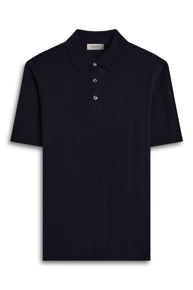 Textured Stripe Polo Sweater, Alternate, color, NAVY