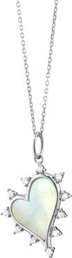 Monica Rich Kosann Sterling Silver Mother-of-Pearl Heart Pendant Necklace
