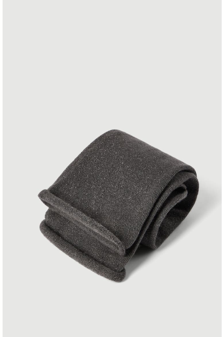 Cashmere and silk sparkling knit socks, Alternate, color, Lead