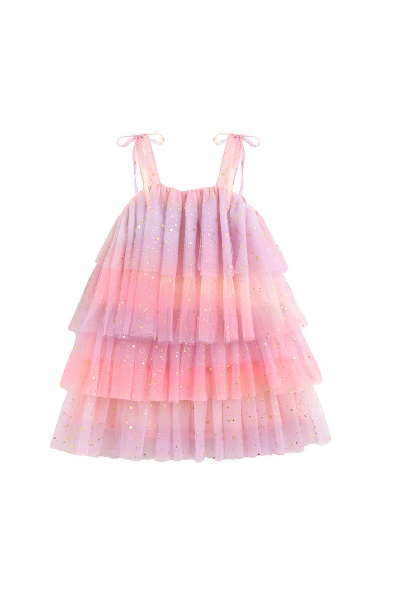 Lysette Glitter Tier Dress, Alternate, color, Pink