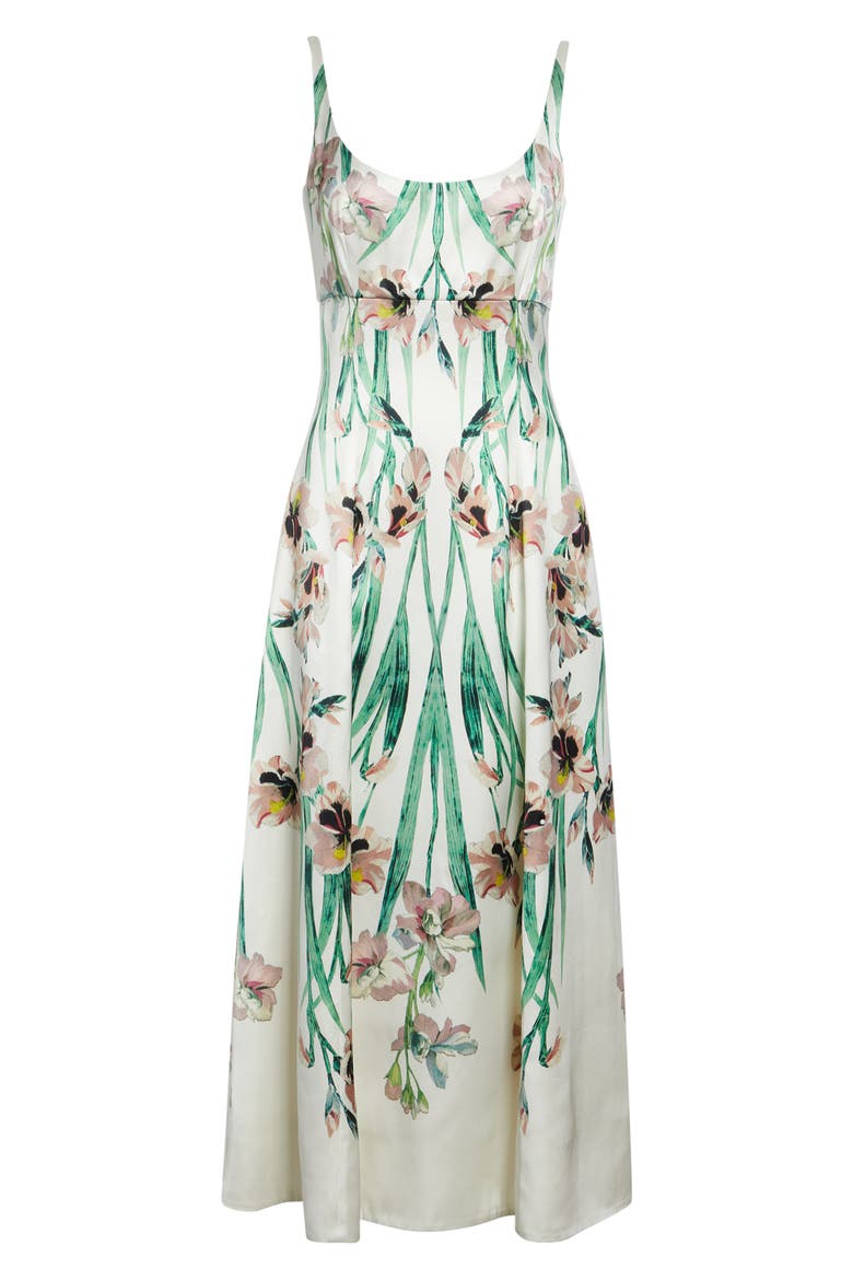 Floral Duchesse Satin Strapless Gown, Alternate, color, MIRRORED ORCHID IVORY