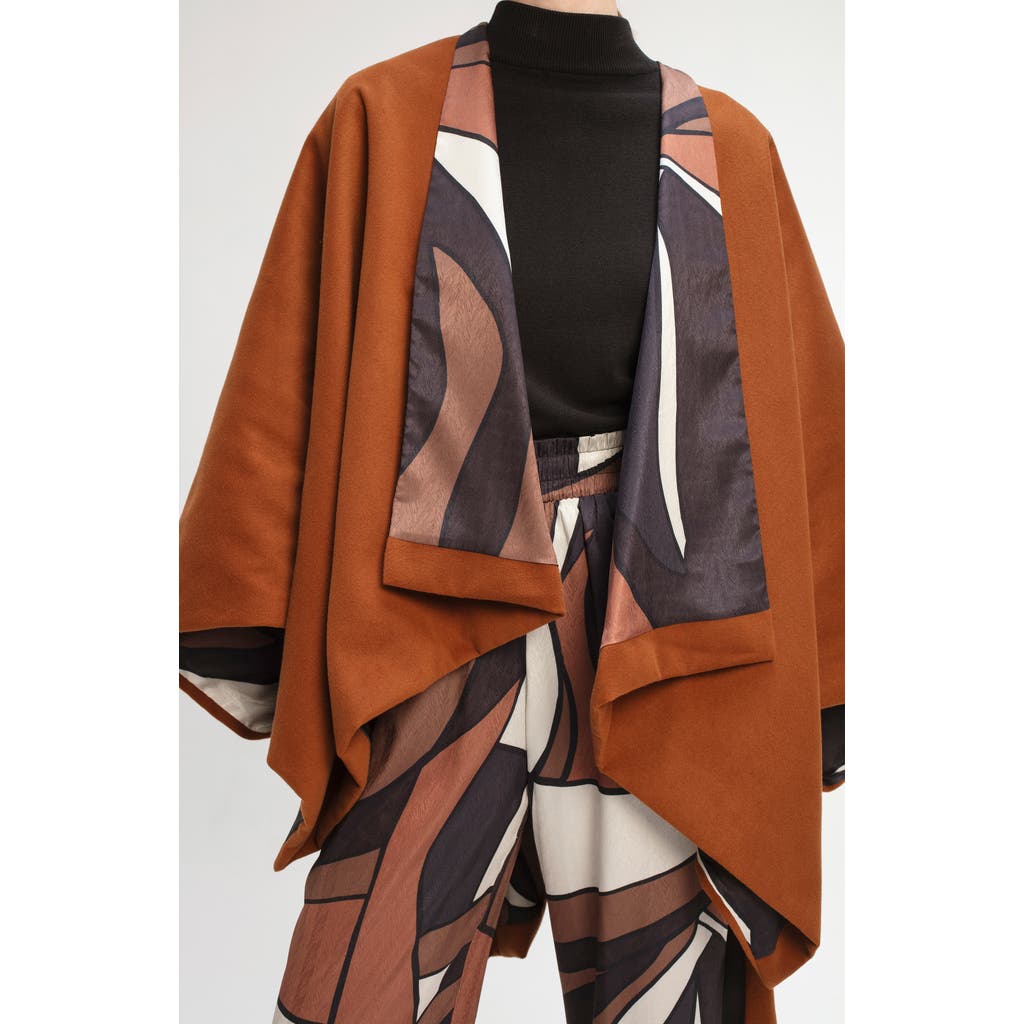 Diarrablu Amy Reversible Poncho In Chiado Rust