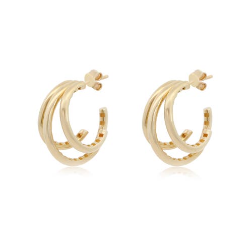 The Lovery Fine Jewelry Gold Triple Hoop Earrings In Gold