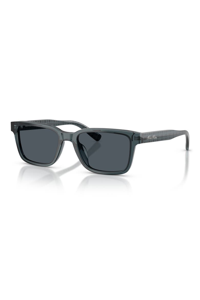 53mm Rectangular Sunglasses, Alternate, color, MILKY BLUE / BLUE GREY