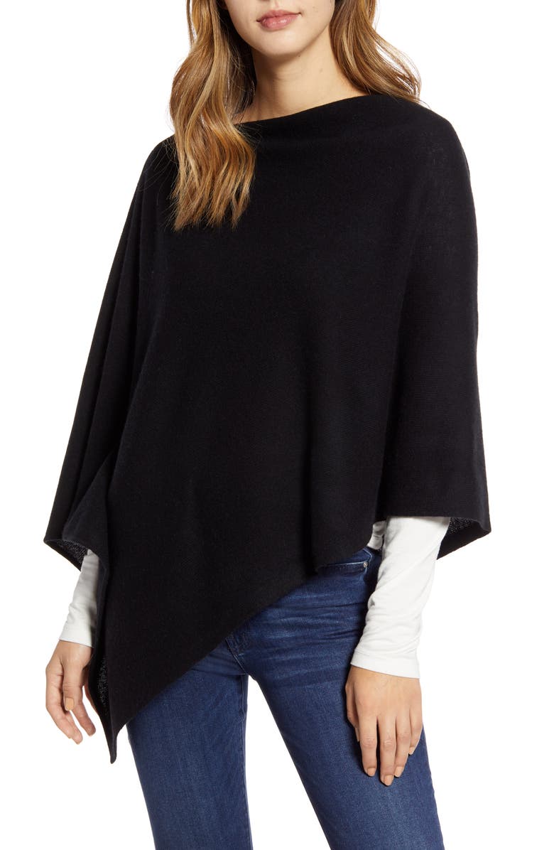 Halogen<sup>®</sup> Wool & Cashmere Asymmetrical Poncho, Main, color, 