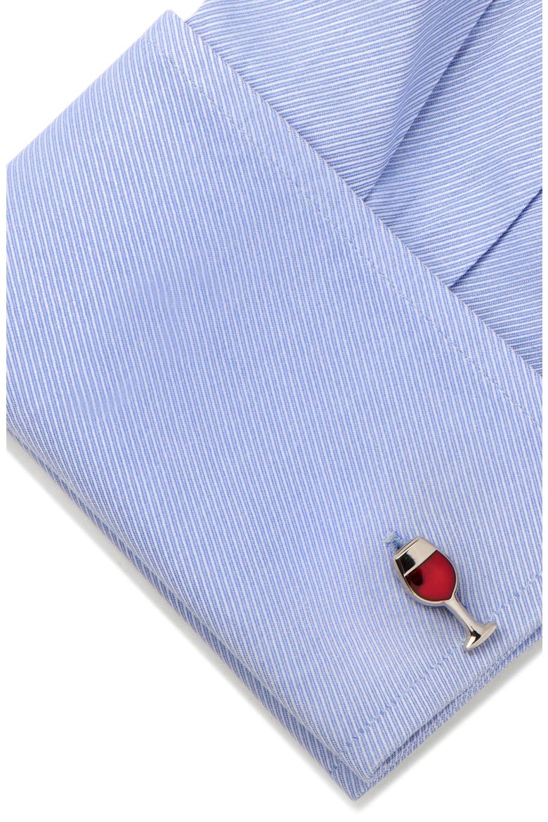 Wine & Bottle Cuff Links, Alternate, color, SILVER