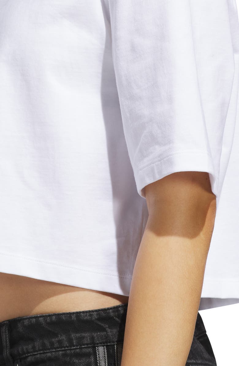 adidas Originals Essentials Trefoil Logo Crop T-Shirt, Alternate, color, White