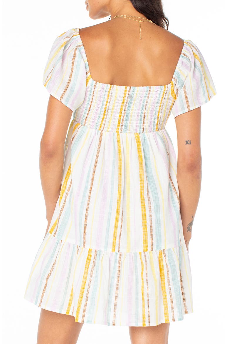 Salty Breeze Stripe Cotton Minidress, Alternate, color, EGRET