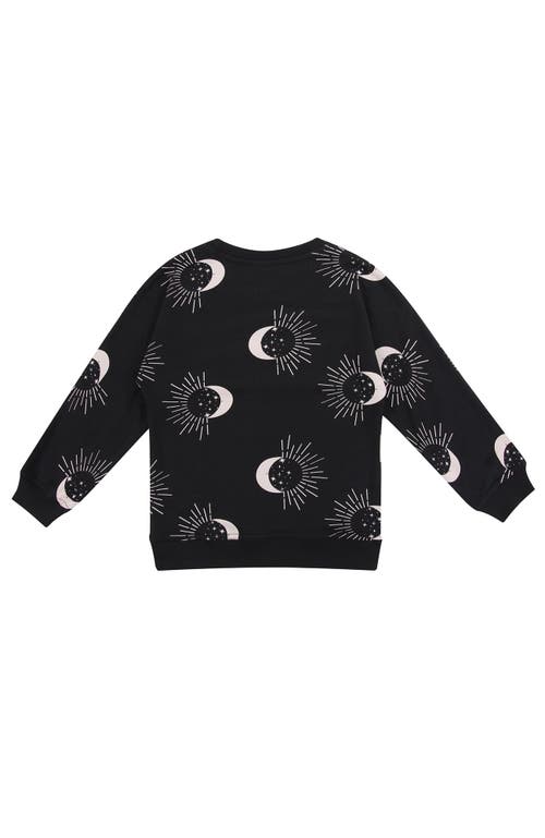 Turtledove London Kids Organic Cotton Astrology Print Sweatshirt In Black