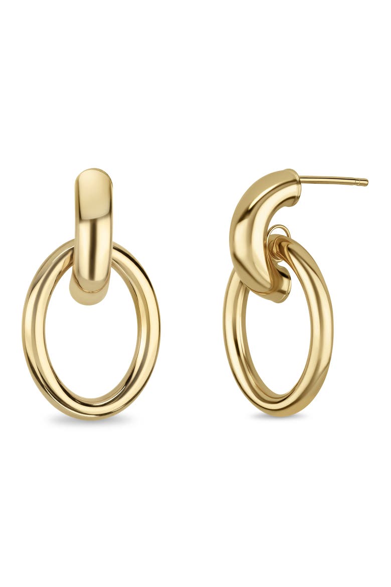 14K Gold Circle Drop Earrings, Main, color, 14K YELLOW GOLD