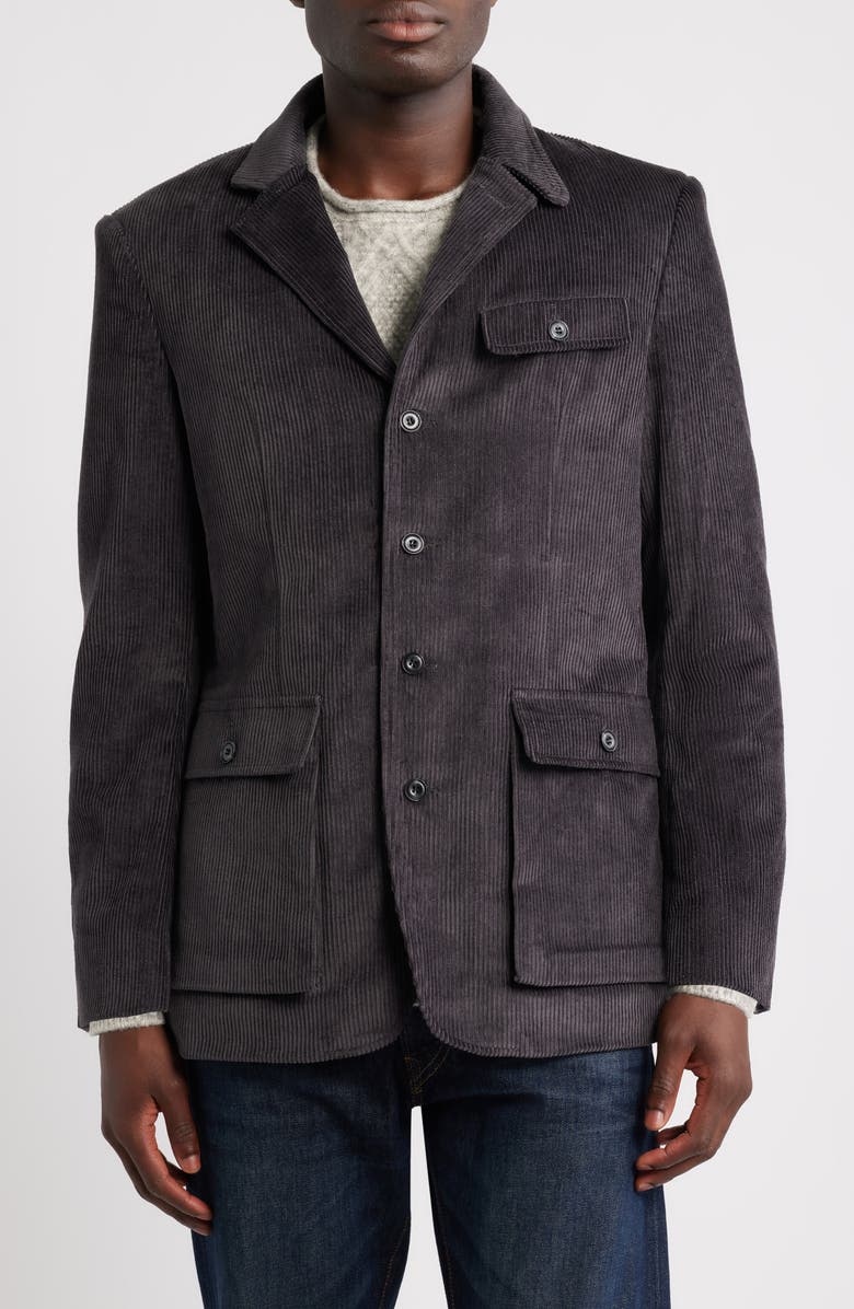Schott NYC Weekend Corduroy Blazer, Alternate, color, Charcoal