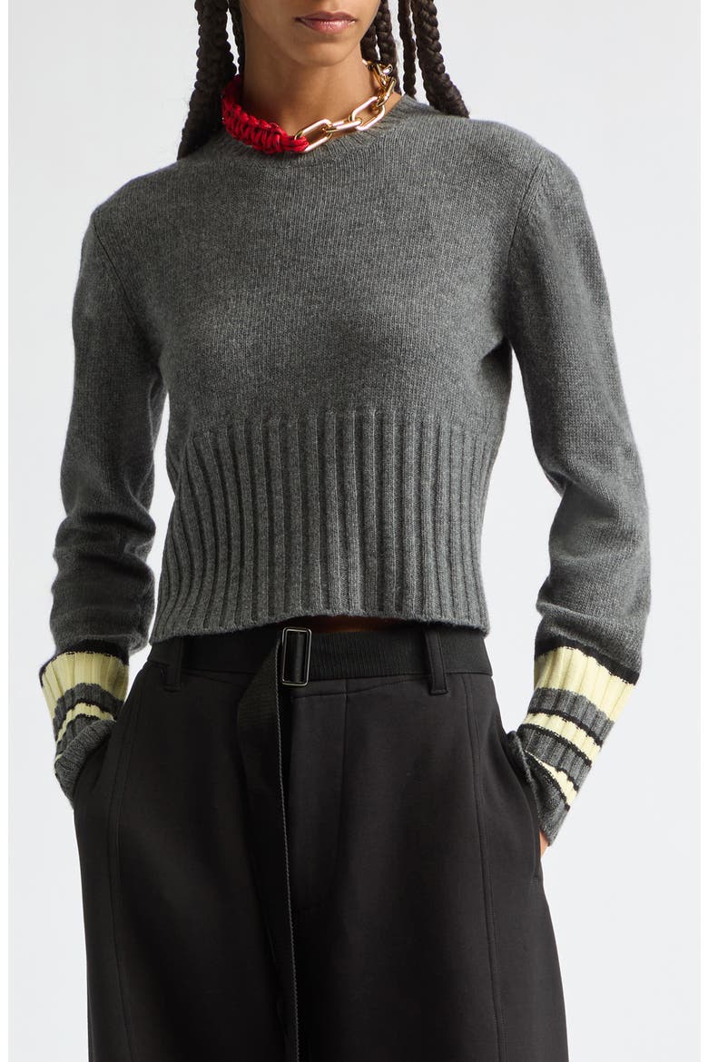 Wool Crewneck Sweater, Main, color, BLACK WAX GREY