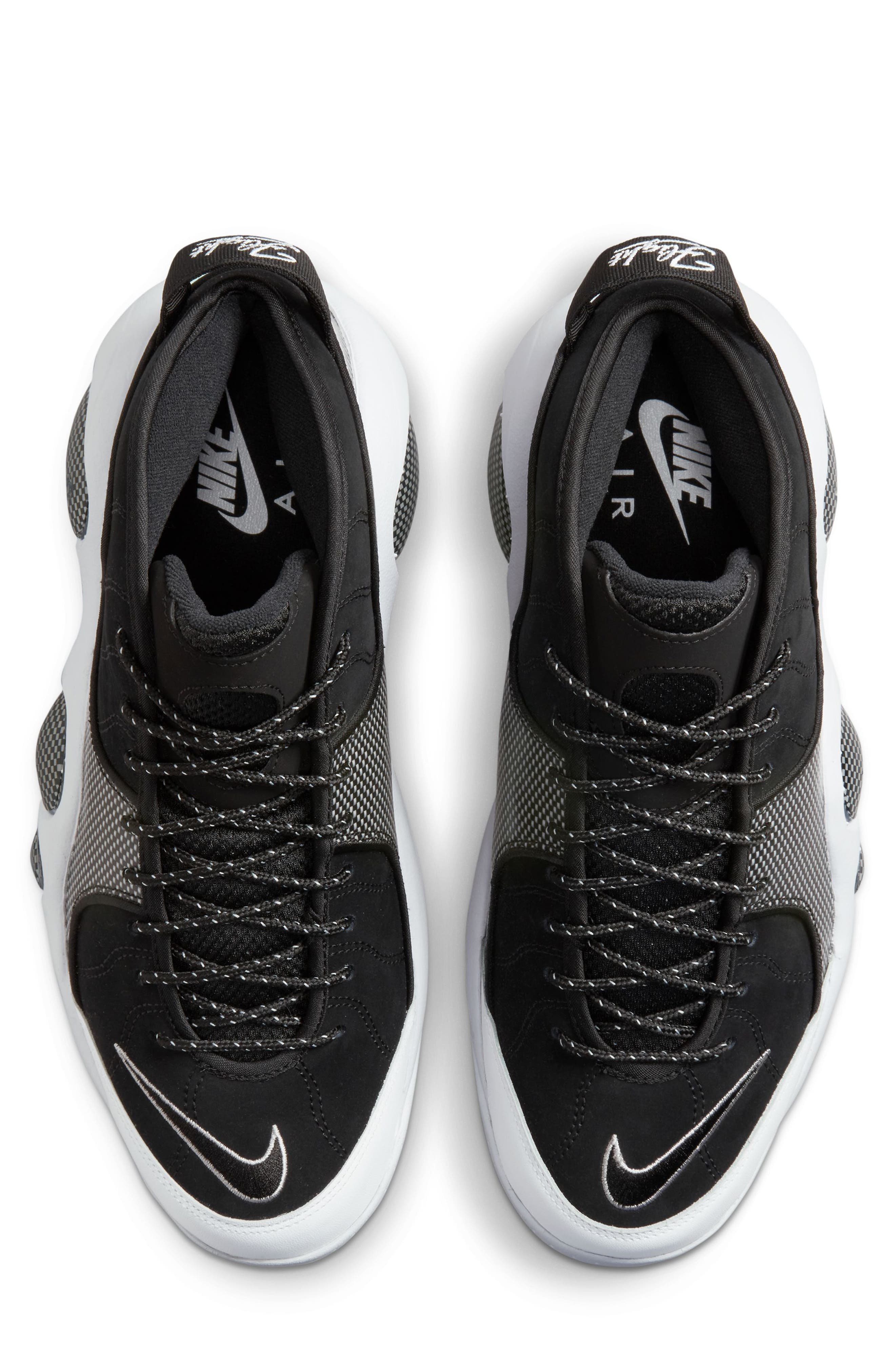 Nike Air Zoom Flight 95 Basketball Sneaker, Alternate, color, Black/ White/ Metallic Silver