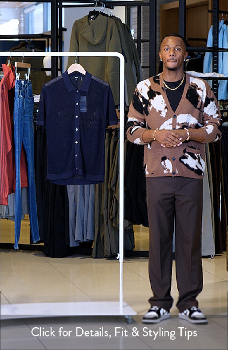 Cairn Short Sleeve Button-Up Cotton Blend Sweater, sales video thumbnail