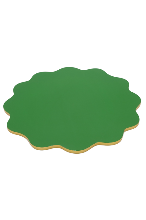 Scalloped Lacquerware Placemats - Set of 4
