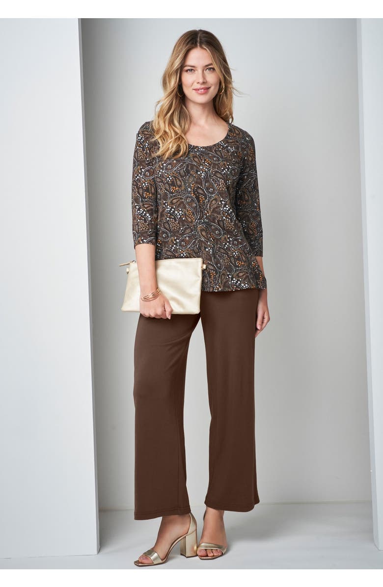 Jessica London Soft Ease Wide Leg Pant, Alternate, color, Black