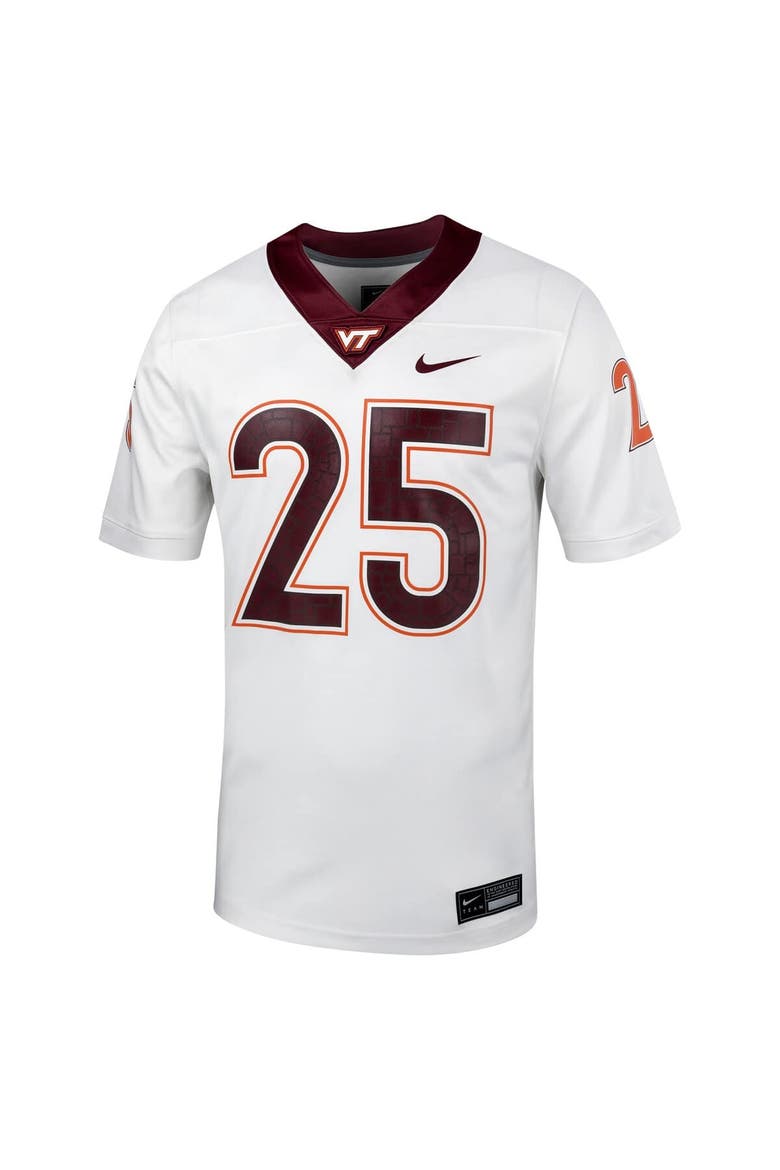 Men's Nike #25 White Virginia Tech Hokies Untouchable Football Jersey, Alternate, color, White
