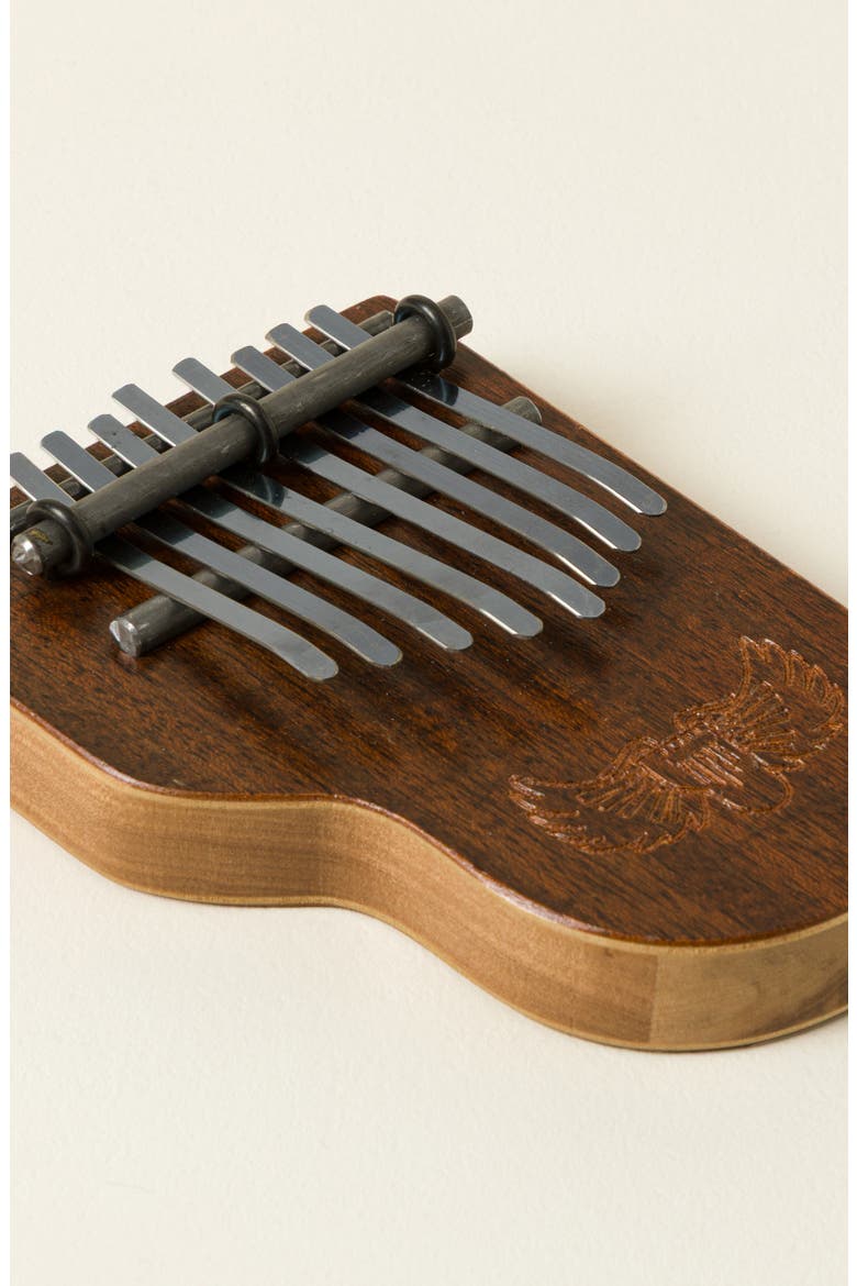 Upcycled Baby Grand Piano Kalimba by Wesla Bay Weller, Alternate, color, Brown