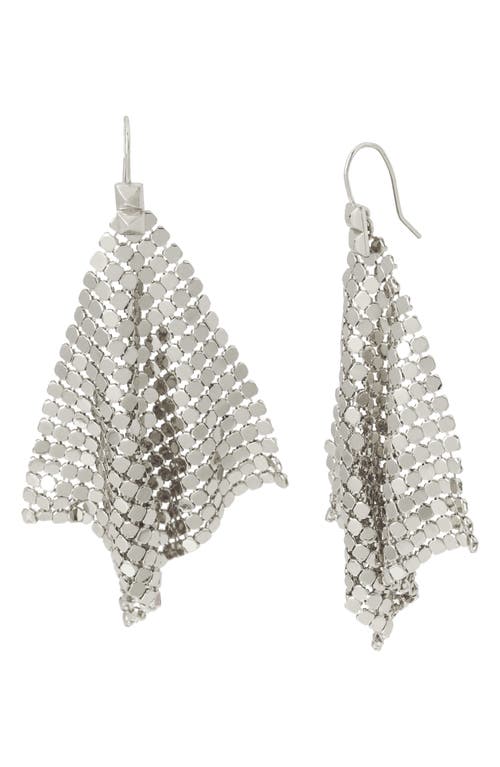 AllSaints Mesh Drop Earrings in Warm Silver