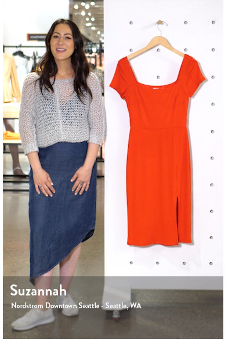 Ribbed Square Neck Dress video