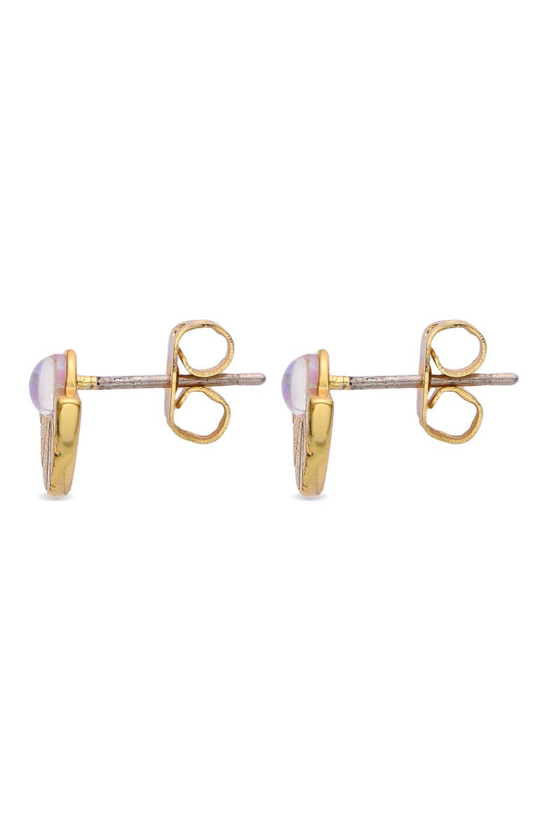 Imitation Opal Stud Earrings, Alternate, color, GOLD