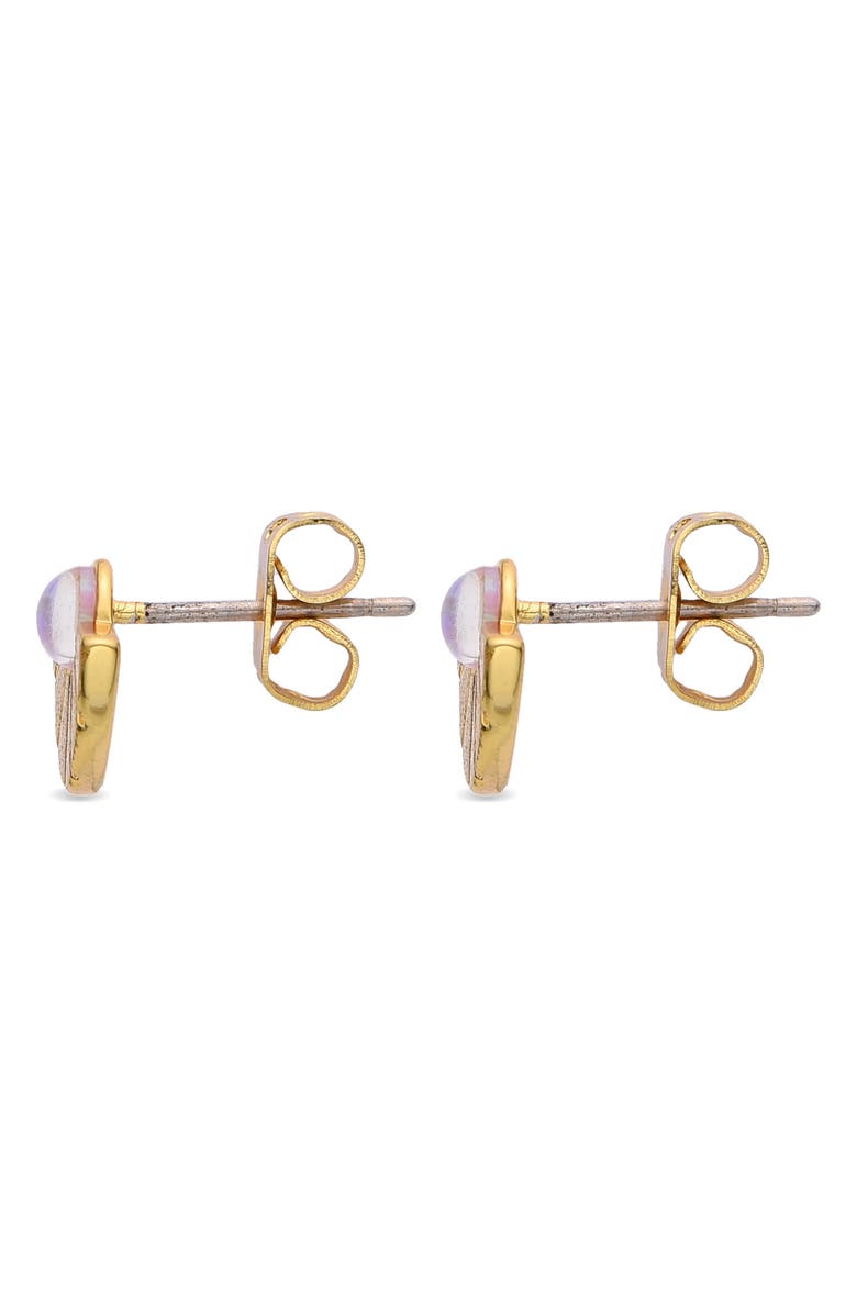 EYE CANDY LOS ANGELES Imitation Opal Stud Earrings, Alternate, color, Gold