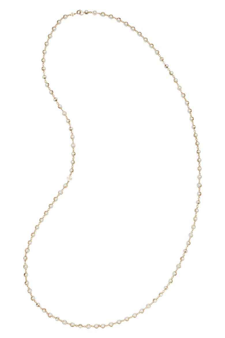 Moondance Faux Pearl Long Necklace, Alternate, color, LIGHT BRASS / PEARL