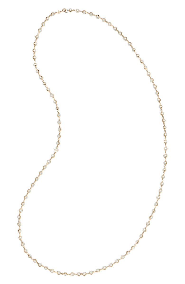 Tory Burch Moondance Faux Pearl Long Necklace, Alternate, color, 